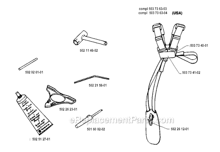 Accessories Diagram and Parts List for 235R 1994-02 Husqvarna Brush Cutter