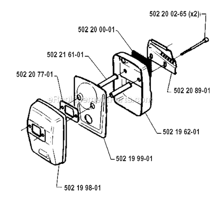 Muffler Diagram and Parts List for 235R 1994-02 Husqvarna Brush Cutter