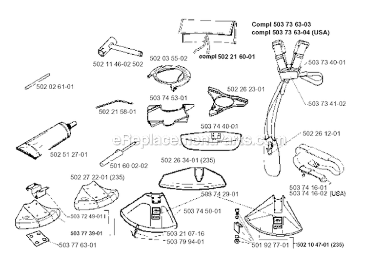 Accessories Diagram and Parts List for 235R 1995-11 Husqvarna Brush Cutter