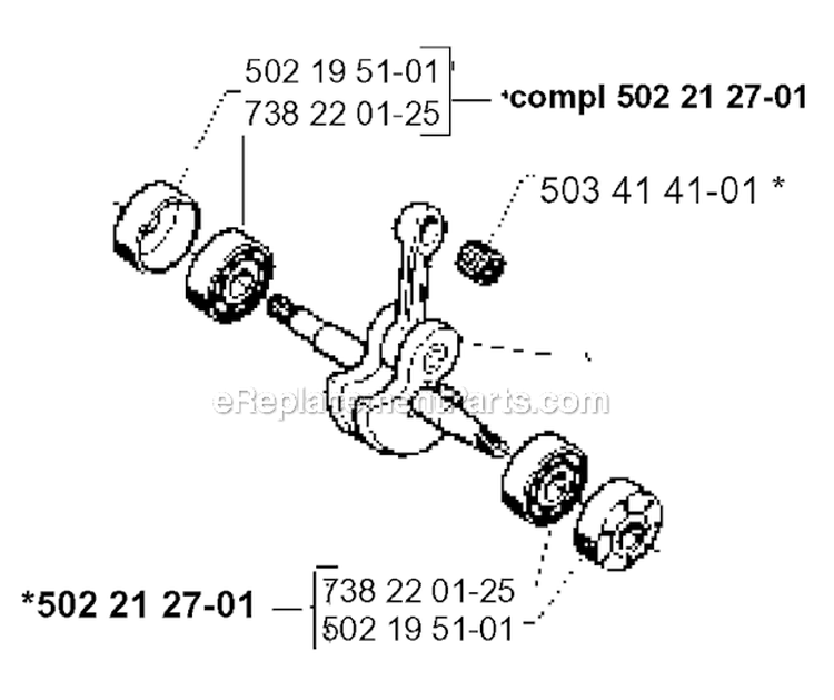 Crankshaft Diagram and Parts List for 235R 1995-11 Husqvarna Brush Cutter
