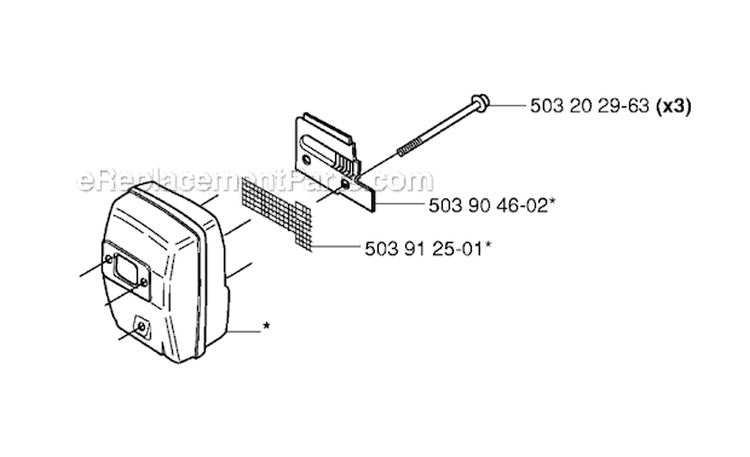 Muffler Diagram and Parts List for 235R 2006-01 Husqvarna Brush Cutter