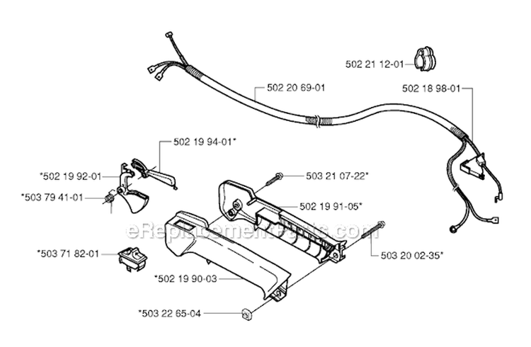 Throttle Controls 1 Diagram and Parts List for 235R 2006-01 Husqvarna Brush Cutter