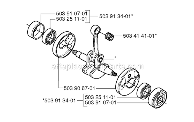 Crankshaft Diagram and Parts List for 235R 2006-01 Husqvarna Brush Cutter