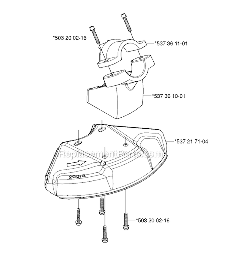 Guards 2 Diagram and Parts List for 235R 2006-04 Husqvarna Brush Cutter