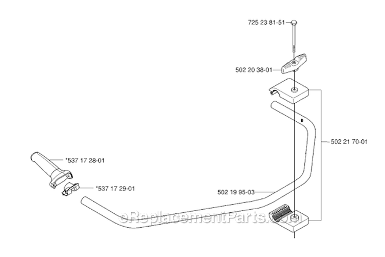 Handle Diagram and Parts List for 235R 2006-04 Husqvarna Brush Cutter