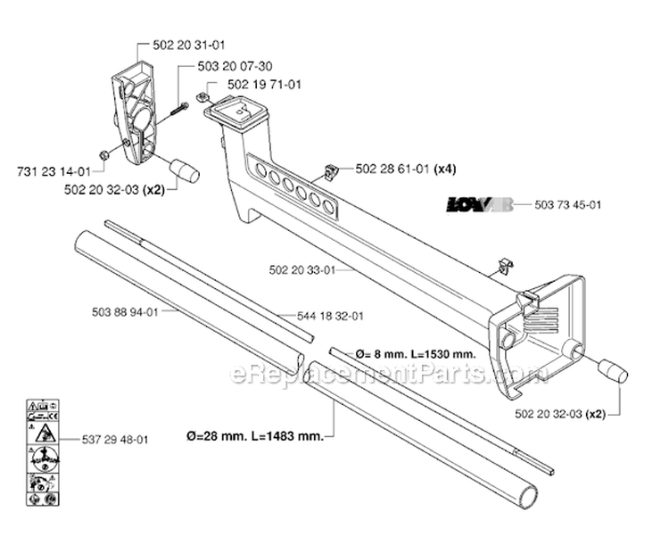 Tower Diagram and Parts List for 235R 2006-04 Husqvarna Brush Cutter