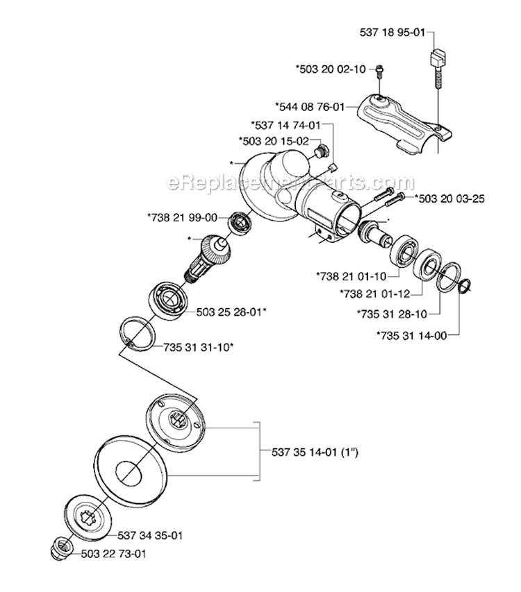 Bevel Gear Diagram and Parts List for 235R 2006-04 Husqvarna Brush Cutter