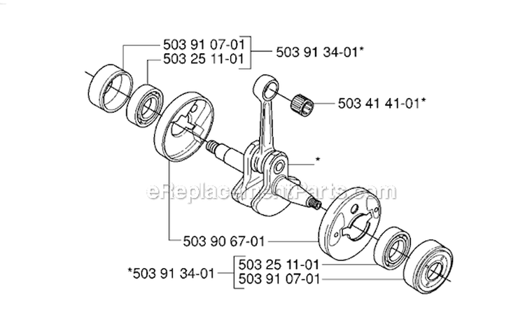 Crankshaft Diagram and Parts List for 235R 2006-04 Husqvarna Brush Cutter