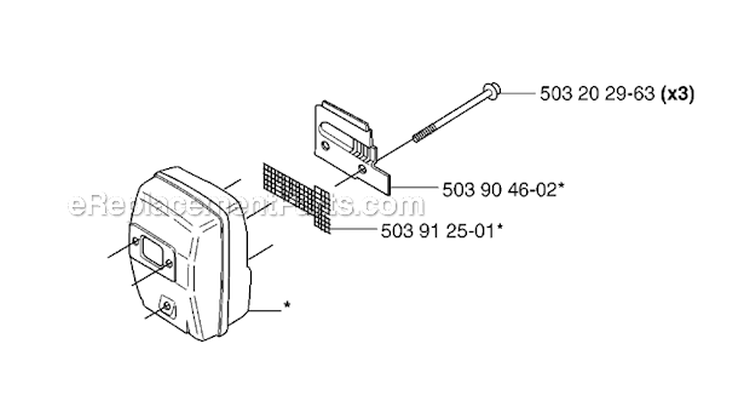 Muffler Diagram and Parts List for 235R 2007-01 Husqvarna Brush Cutter