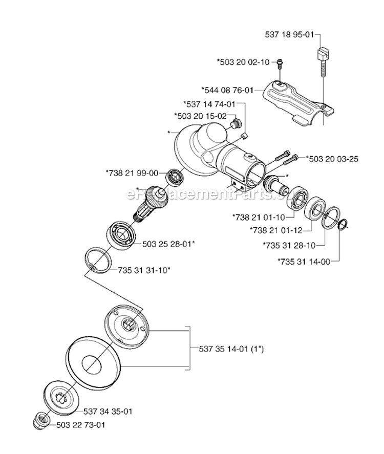 Bevel Gear Diagram and Parts List for 235R 2007-01 Husqvarna Brush Cutter
