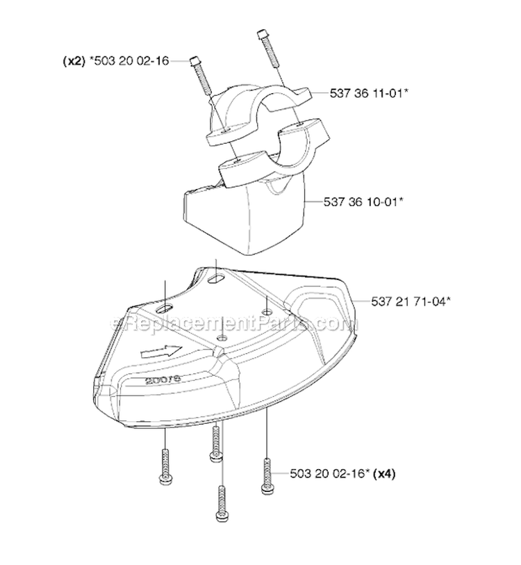 Guards 2 Diagram and Parts List for 235R 2009-05 Husqvarna Brush Cutter