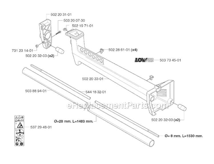 Shaft Diagram and Parts List for 235R 2009-05 Husqvarna Brush Cutter