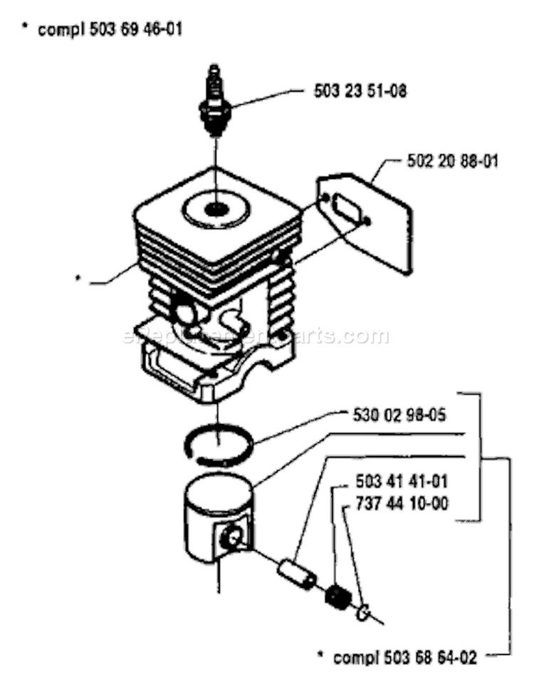 Page A Diagram and Parts List for 235P 235 P 1995-01 Husqvarna Pole Saw