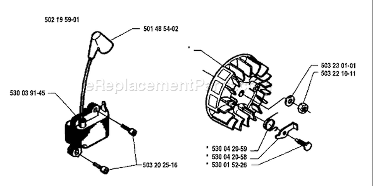Page M Diagram and Parts List for 235P 235 P 1995-01 Husqvarna Pole Saw