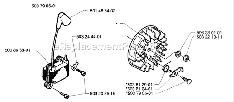 Page M Diagram and Parts List for 235P 235 P 1997-02 Husqvarna Pole Saw
