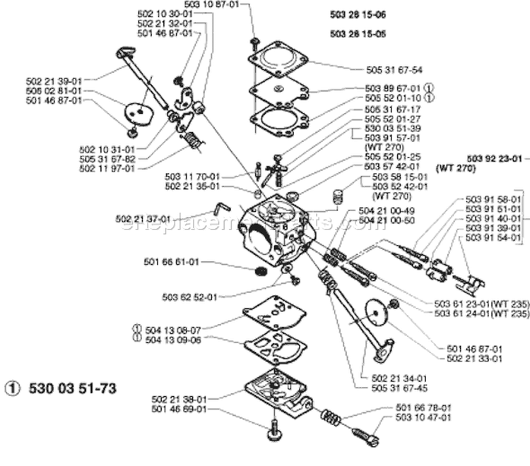 Page B Diagram and Parts List for 235P 235 P 1997-02 Husqvarna Pole Saw