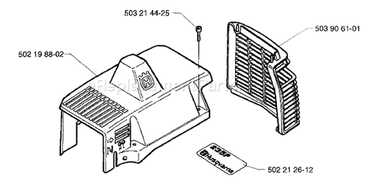 Page E Diagram and Parts List for 235P 235 P 1997-02 Husqvarna Pole Saw