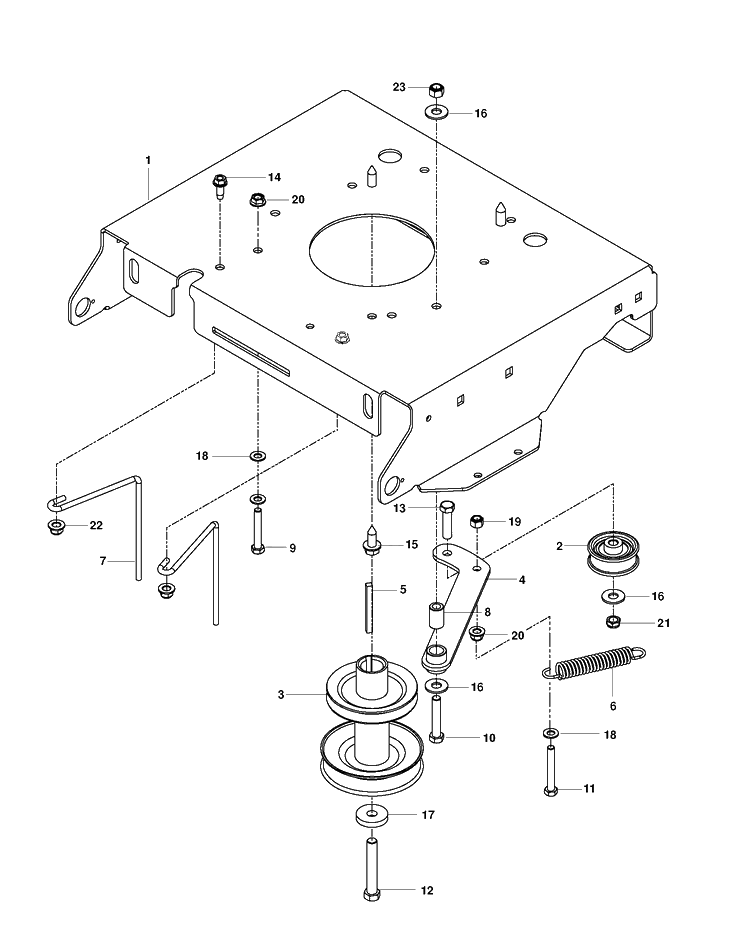 Engine Plate Diagram and Parts List for RZ3016 (96661230104)(2015-04) Husqvarna Lawn Mower