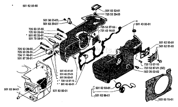 Page C Diagram and Parts List for 238 1984-01 Husqvarna Chainsaw