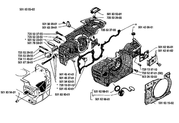 Page D Diagram and Parts List for 238 1985-05 Husqvarna Chainsaw