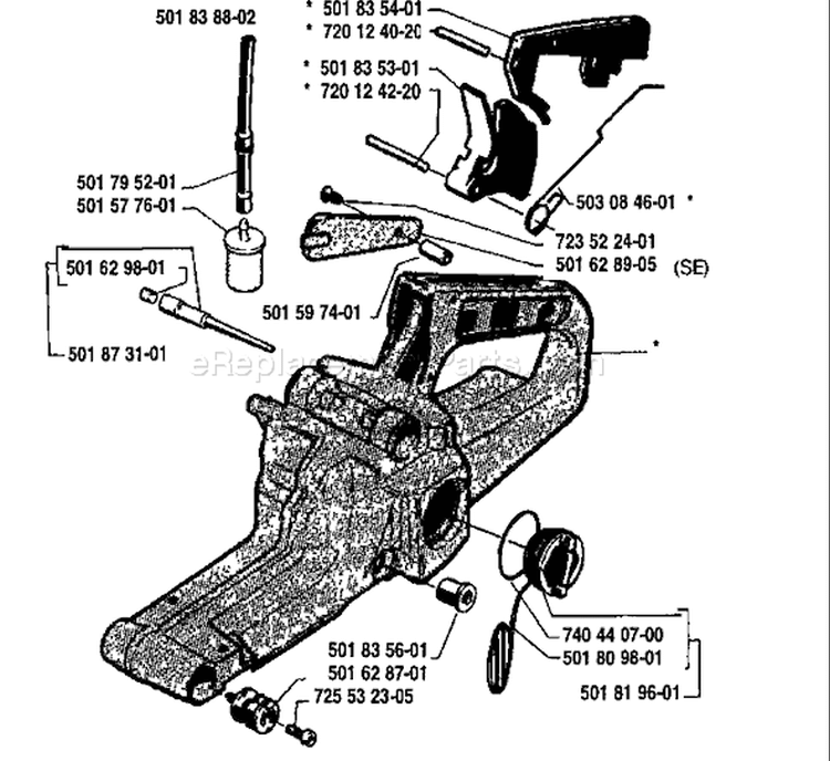 Page L Diagram and Parts List for 238 1986-02 Husqvarna Chainsaw