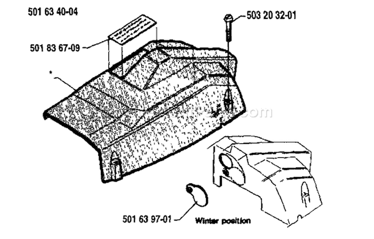 Page N Diagram and Parts List for 238 1986-02 Husqvarna Chainsaw