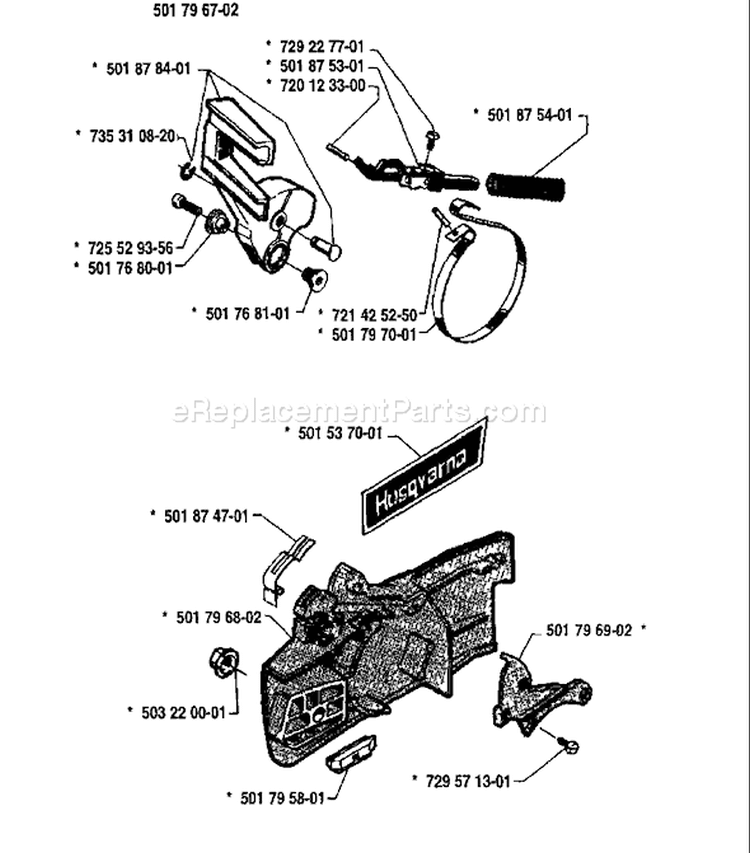 Page C Diagram and Parts List for 238 1986-02 Husqvarna Chainsaw