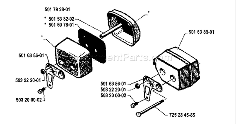 Page G Diagram and Parts List for 238 1986-02 Husqvarna Chainsaw