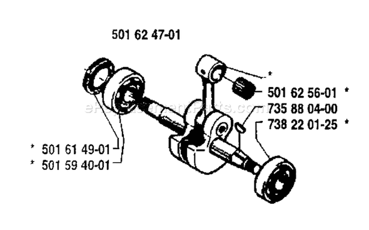 Page E Diagram and Parts List for 238 1986-10 Husqvarna Chainsaw