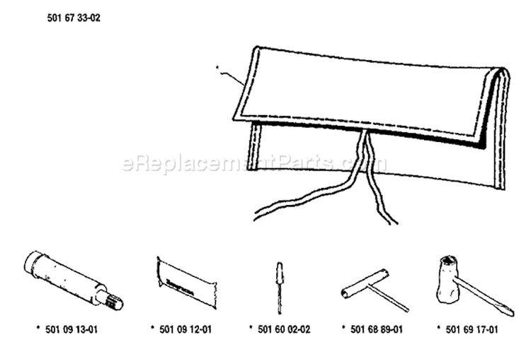 Page M Diagram and Parts List for 238 1987-04 Husqvarna Chainsaw