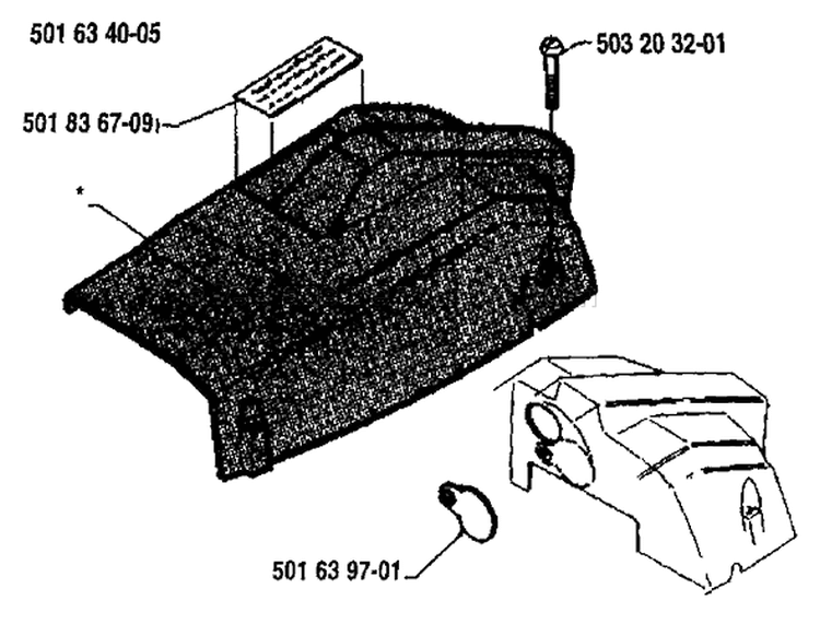 Page N Diagram and Parts List for 238 1987-04 Husqvarna Chainsaw