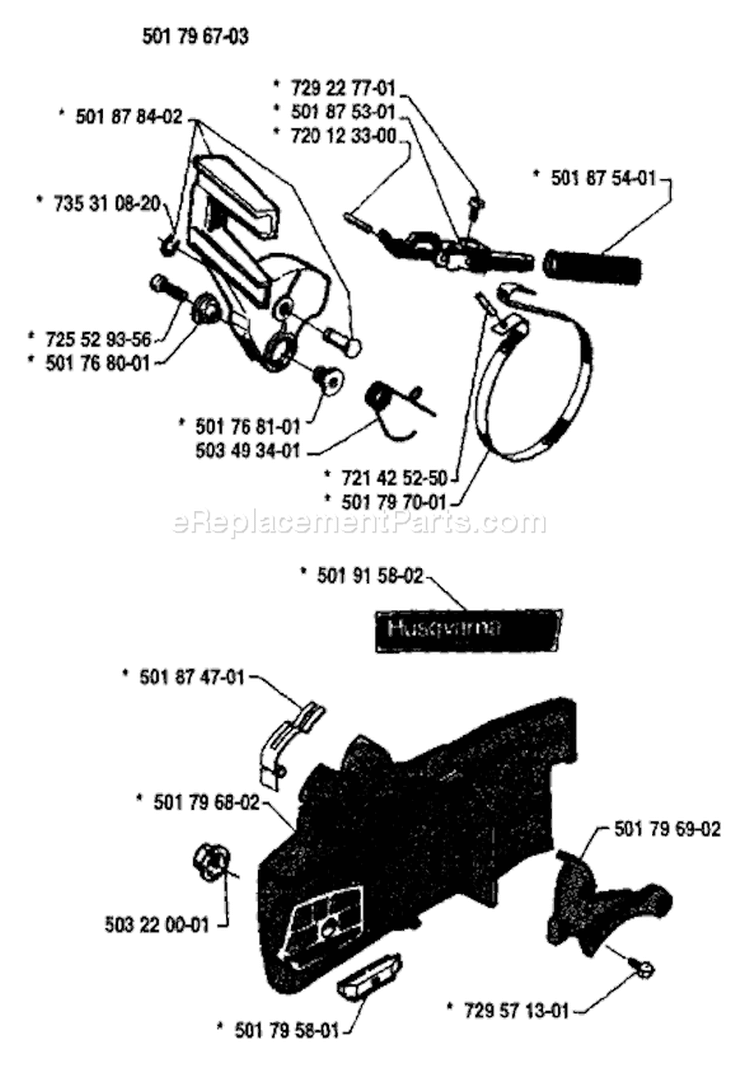 Page C Diagram and Parts List for 238 1987-04 Husqvarna Chainsaw