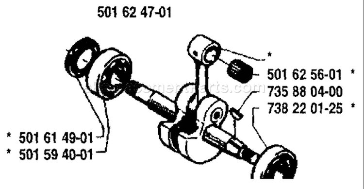 Page E Diagram and Parts List for 238 1987-04 Husqvarna Chainsaw