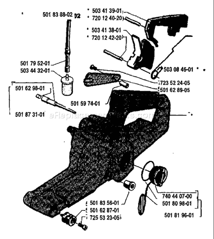 Page L Diagram and Parts List for 238 1987-11 Husqvarna Chainsaw