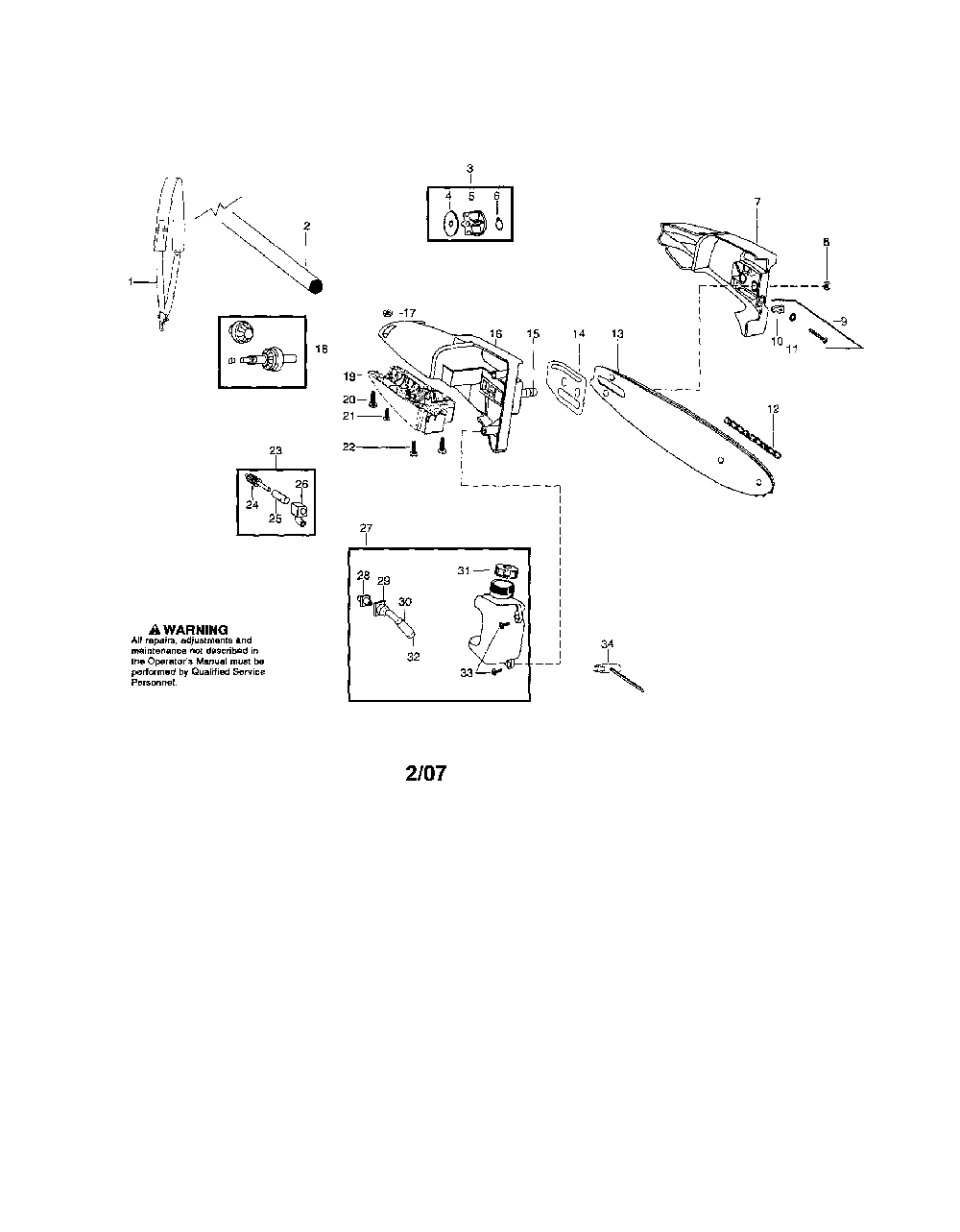 Pruner attachment Diagram and Parts List for LDX-PRUNER  Husqvarna Pole Saw