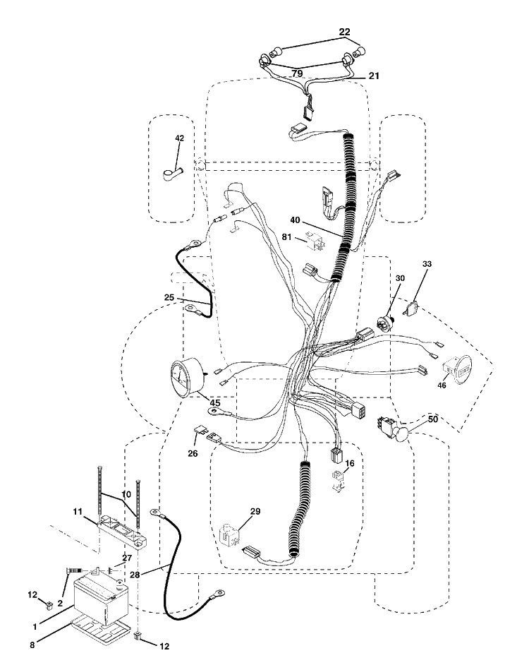 Electrical Diagram and Parts List for GTH2548-LOGT25H48B/954572134 2004-01 Husqvarna Lawn Tractor