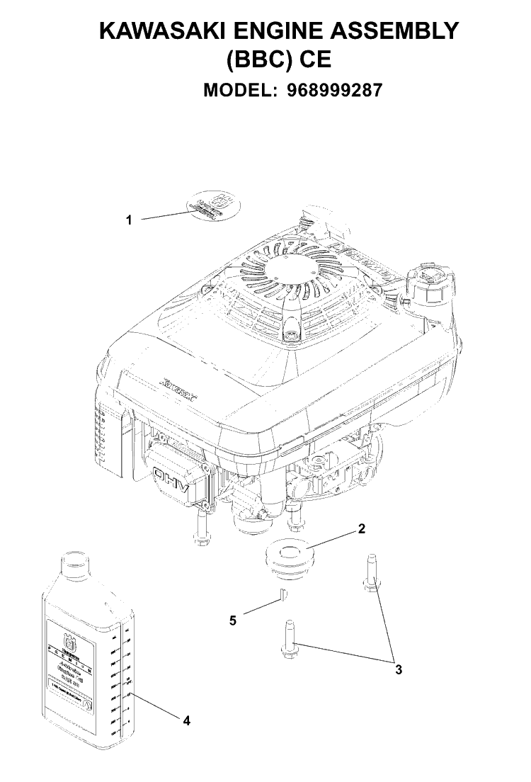 Engine Diagram and Parts List for W53 (968999287)(2007-03) Husqvarna Lawn Mower