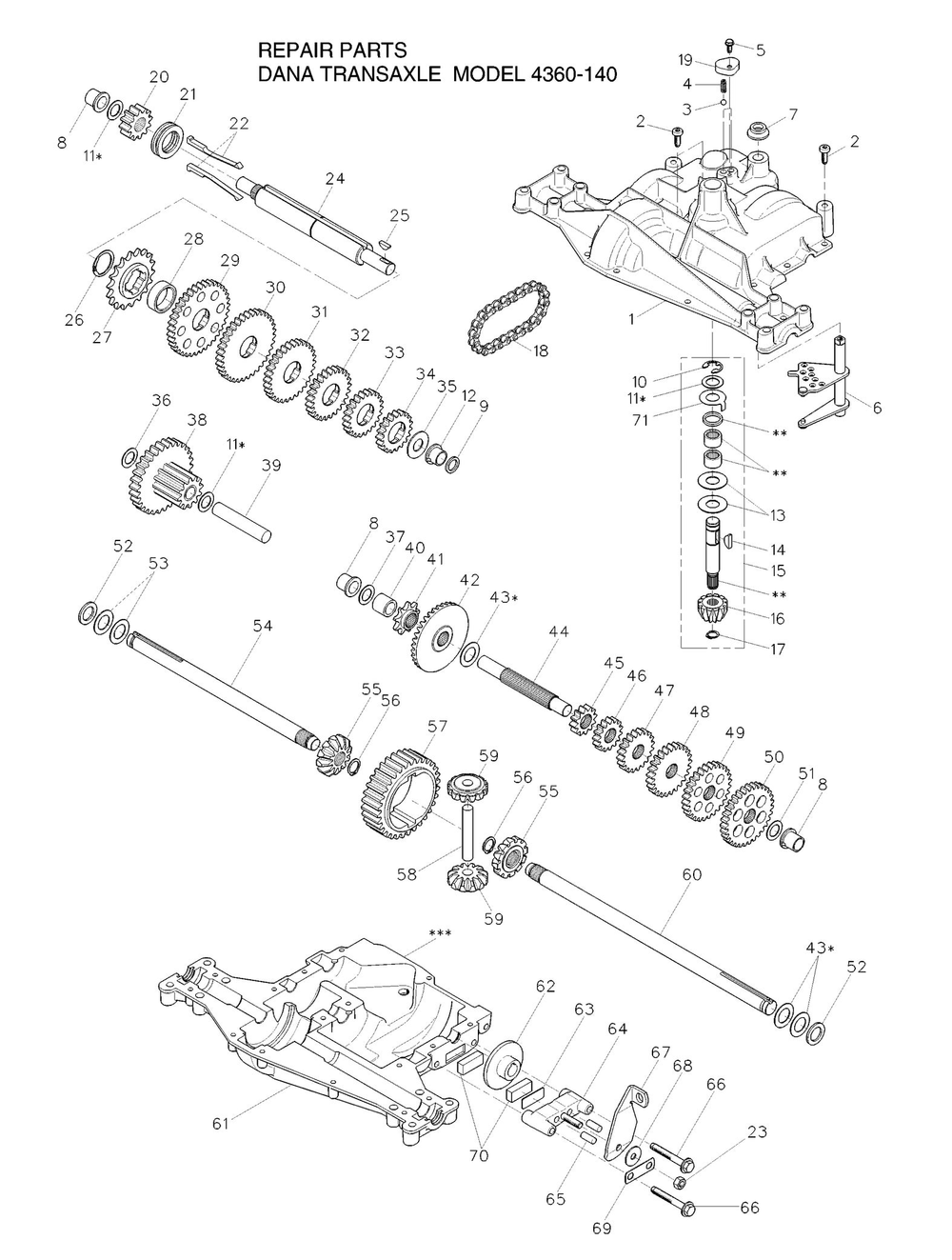 Repair Parts Diagram and Parts List for DANA4360-140  Husqvarna Engine