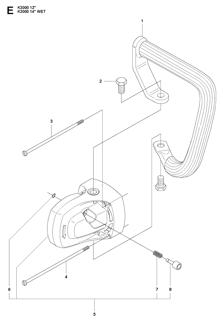 Handle 2 Diagram and Parts List for K3000 2008-05 Husqvarna Lawn Tractor Accessories