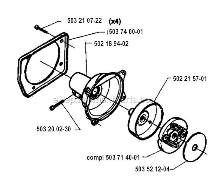 Clutch Diagram and Parts List for 240RBD 1995-01 Husqvarna Brush Cutter