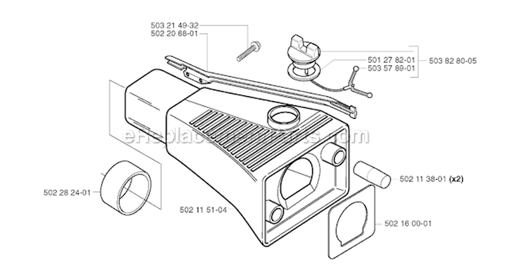 Fuel Tank Diagram and Parts List for 240REPA 2002-08 Husqvarna Brush Cutter