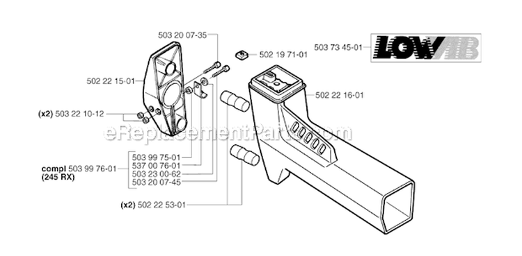 Tower Diagram and Parts List for 240REPA 2002-08 Husqvarna Brush Cutter