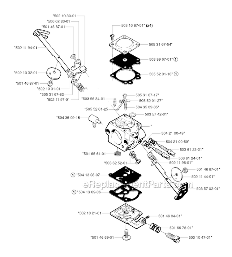 Carburetor Details (Walbro Wt 99) Diagram and Parts List for 240REPA 2002-08 Husqvarna Brush Cutter