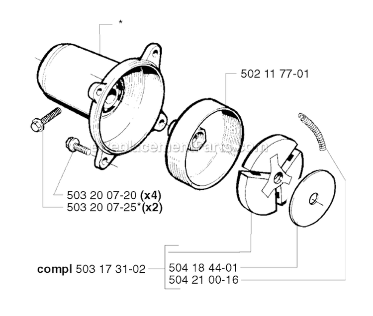 Clutch Diagram and Parts List for 240REPA 2002-08 Husqvarna Brush Cutter