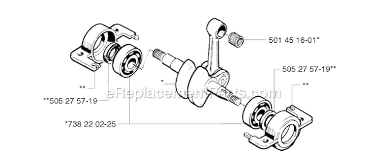 Crankshaft Diagram and Parts List for 240REPA 2002-08 Husqvarna Brush Cutter