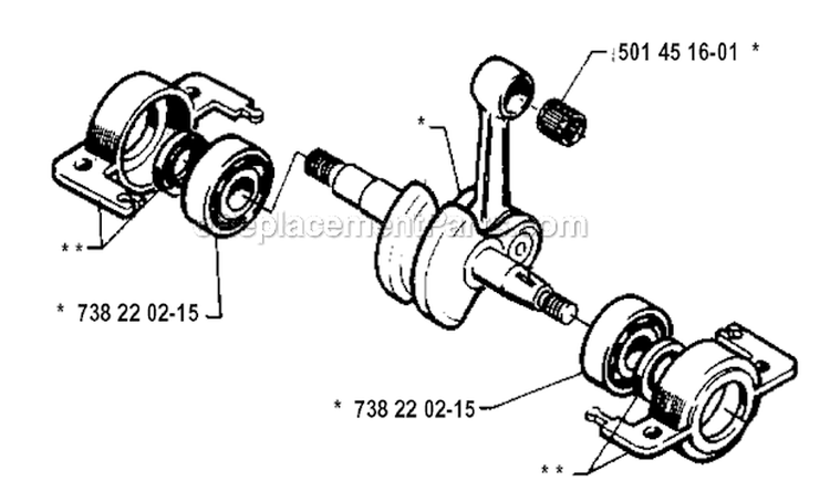 Crankshaft Diagram and Parts List for 240R 1994-04 Husqvarna Brush Cutter