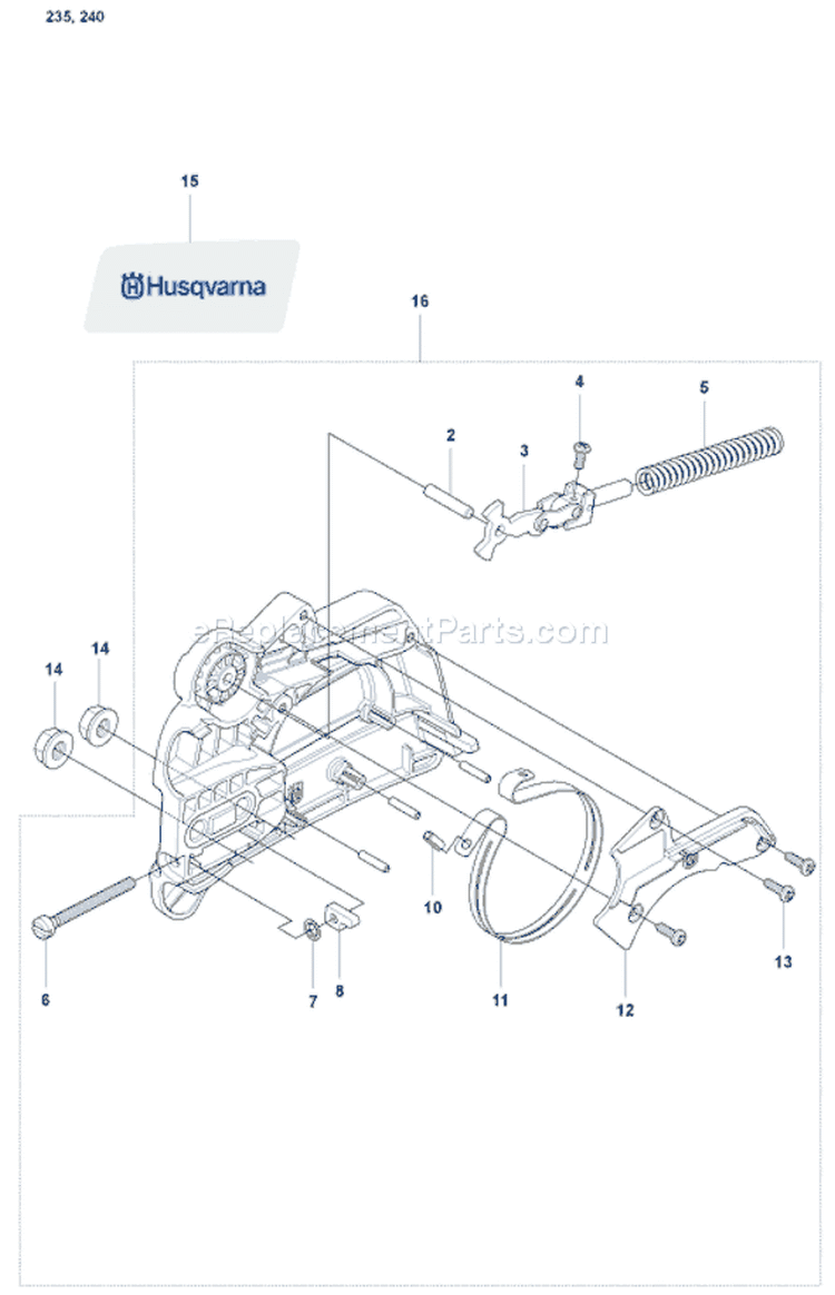 Page C Diagram and Parts List for 240 2008-01 Husqvarna Chainsaw