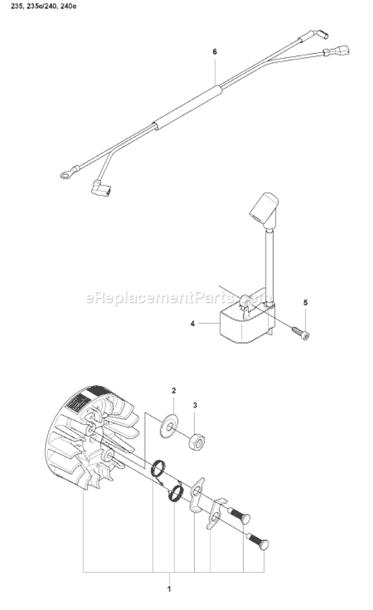 Page H Diagram and Parts List for 240 2008-01 Husqvarna Chainsaw