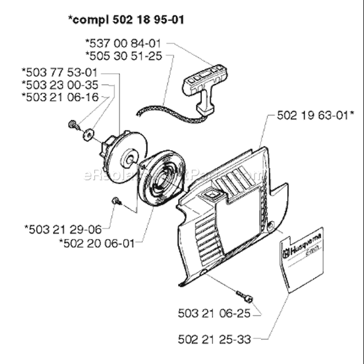 Page N Diagram and Parts List for 240L 240 L 1998-11 Husqvarna Trimmer