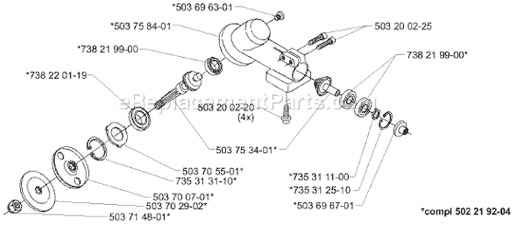 Page A Diagram and Parts List for 232L 232 L 2000-04 Husqvarna Trimmer
